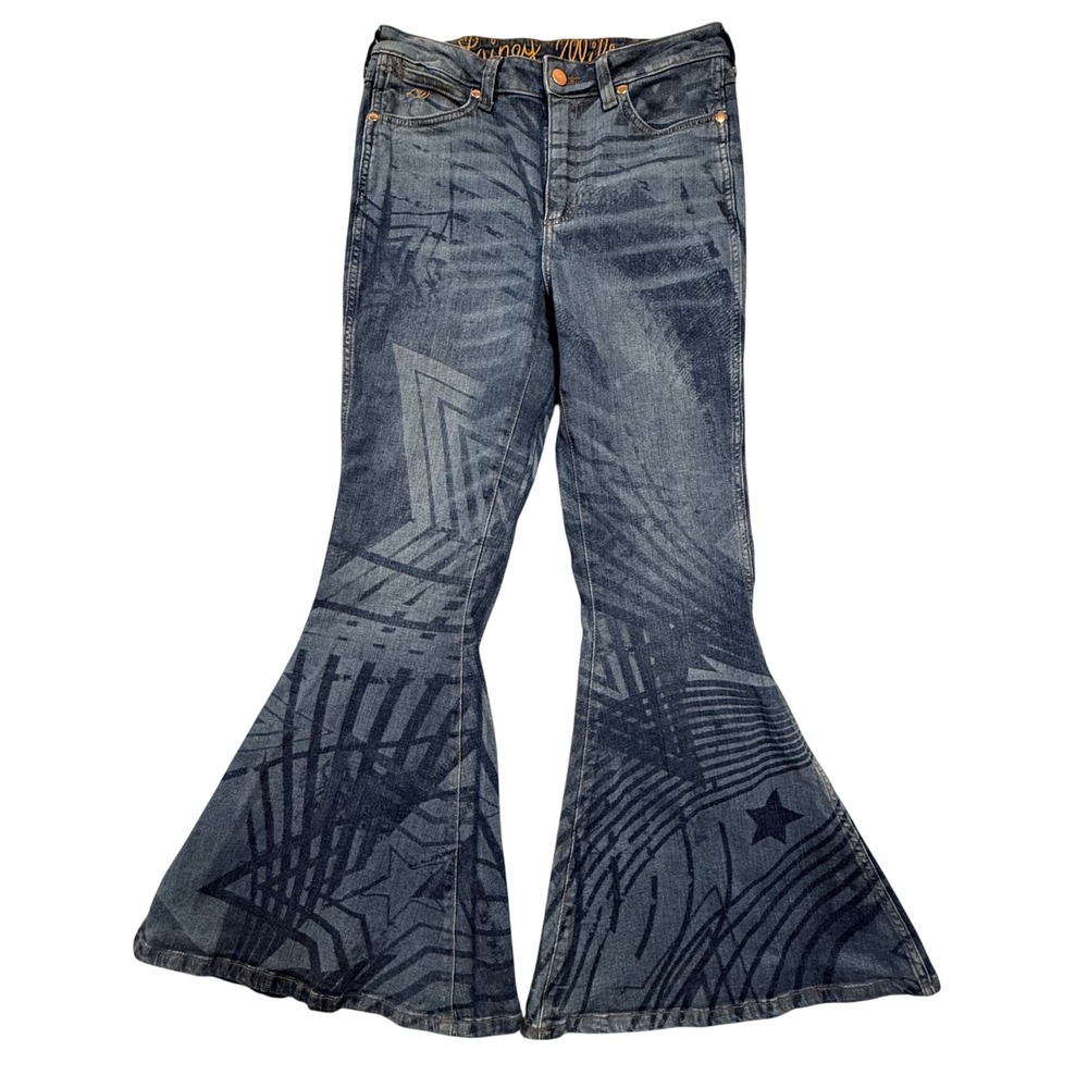 Wrangler x Lainey Wilson Rockstar Stars Stripes Bell Bottom Flare Jeans Women 29